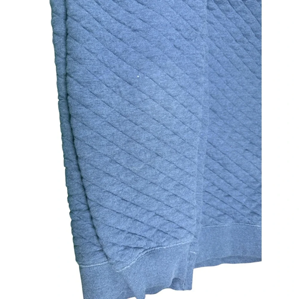 Oak Hill Mens 2XLT Blue Quilted Button Mock Neck Pullover Long Sleeve Sweater - Picture 3 of 7